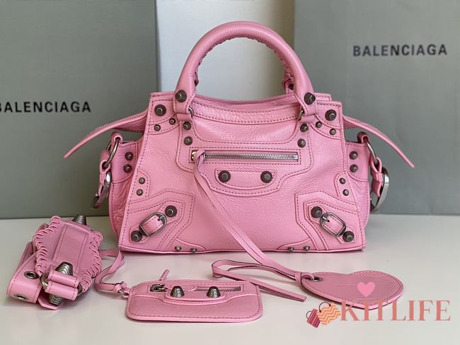 	 Kitlife Balenciaga NEO CAGOLE XS HANDBAG WITH RHINESTONES PINK - 26x13x18cm - 1