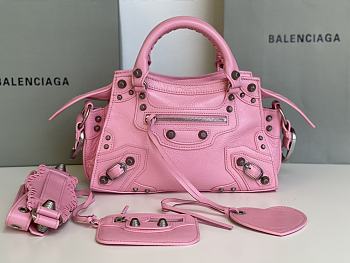 	 Kitlife Balenciaga NEO CAGOLE XS HANDBAG WITH RHINESTONES PINK - 26x13x18cm