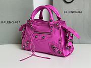 	 Kitlife Balenciaga NEO CAGOLE XS HANDBAG WITH RHINESTONES DARK PINK - 26x13x18cm - 5