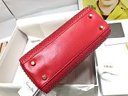 	 Kitlife Dior Lady Mini Metallic Red Gradient Lambskin with Bead Embroidery - 17×15×7cm - 3