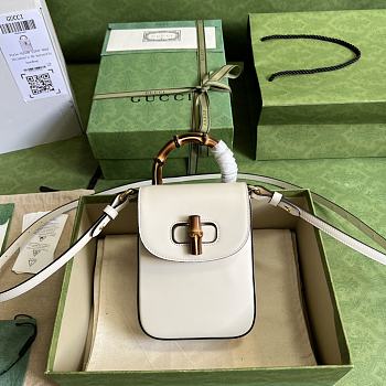 	 Kitlife Gucci Bamboo mini handbag white - 16x14x4cm