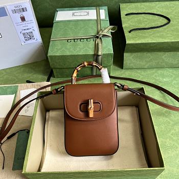 	 Kitlife Gucci Bamboo mini handbag brown - 16x14x4cm