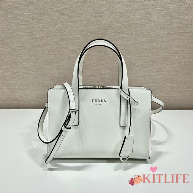 	 Kitlife Prada Re-Edition 1995 brushed-leather mini handbag white - 1BA357 - 22.5x15x6cm - 1