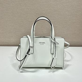 	 Kitlife Prada Re-Edition 1995 brushed-leather mini handbag white - 1BA357 - 22.5x15x6cm