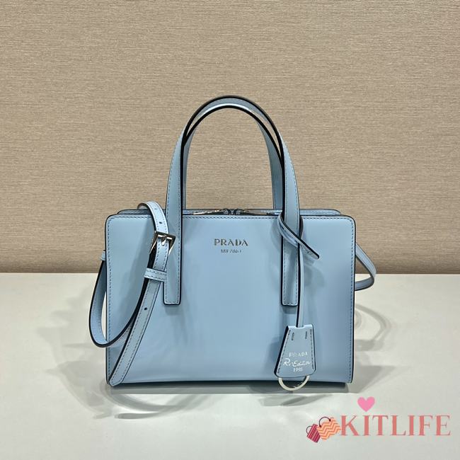 	 Kitlife Prada Re-Edition 1995 brushed-leather mini handbag blue - 1BA357 - 22.5x15x6cm - 1