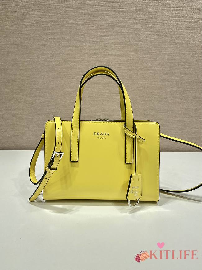 	 Kitlife Prada Re-Edition 1995 brushed-leather mini handbag yellow - 1BA357 - 22.5x15x6cm - 1