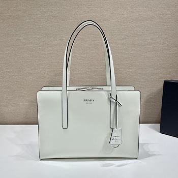 Kitlife Prada Re-Edition 1995 brushed-leather medium handbag white - 1BA350 - 30x21x8cm