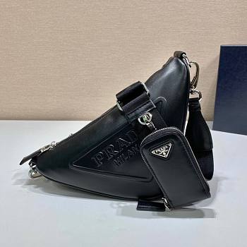 Kitlife Prada Triangle leather shoulder bag black - 1BH190 - 26x14x12 cm