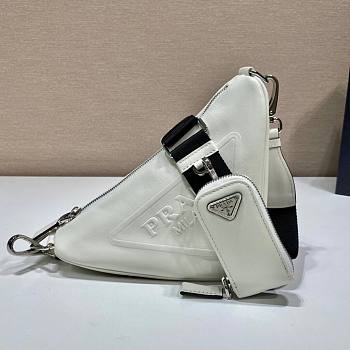 Kitlife Prada Triangle leather shoulder bag white - 1BH190 - 26x14x12 cm