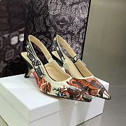 Kitlife Dior J'ADIOR SLINGBACK PUMP - White Multicolor Jardin d'Hiver Embroidered Cotton - 1