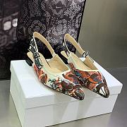 Kitlife Dior J'ADIOR SLINGBACK PUMP - White Multicolor Jardin d'Hiver Embroidered Cotton - 2