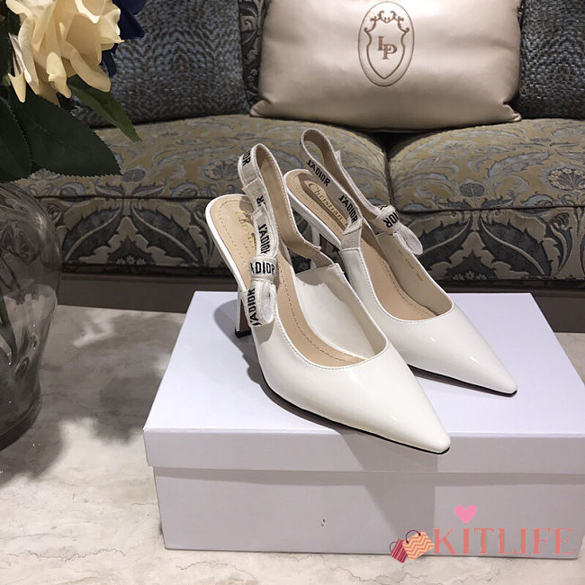 	 Kitlife Dior J'ADIOR SLINGBACK PUMP WHITE LEATHER - Flat,6.5cm,10cm  - 1
