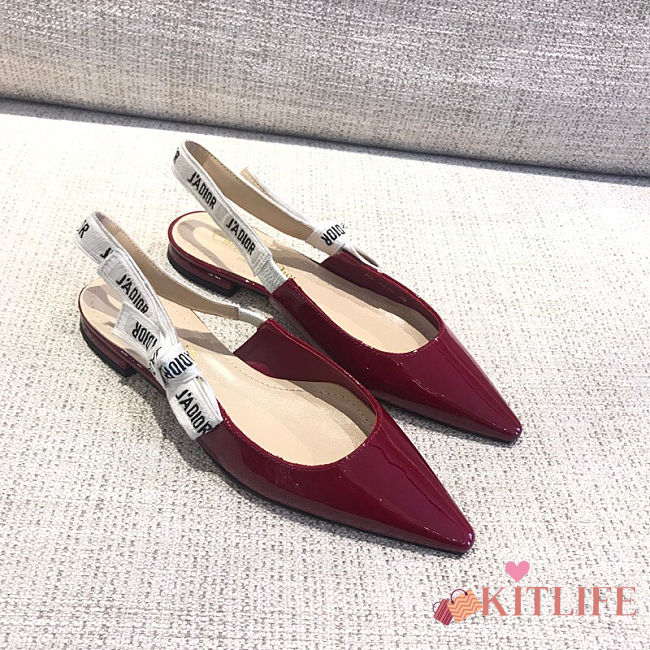 	 Kitlife Dior J'ADIOR SLINGBACK PUMP RED LEATHER - Flat,6.5cm,10cm - 1