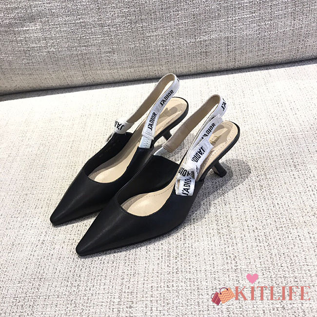 	 Kitlife Dior J'ADIOR SLINGBACK PUMP BLACK BRUSHED LEATHER - Flat,6.5cm,10cm - 1