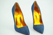 Kitlife Christian Louboutin So Kate Pump Blue Denim Gold  - 5