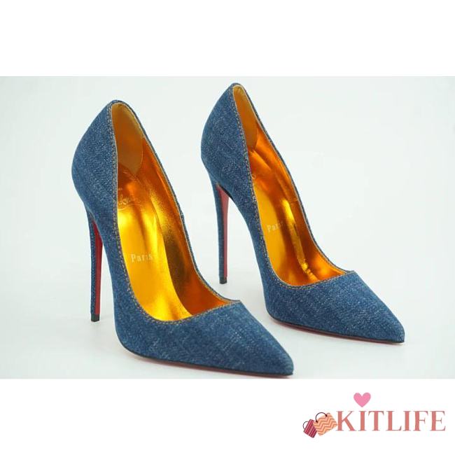 Kitlife Christian Louboutin So Kate Pump Blue Denim Gold  - 1