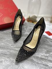 Kitlife Christian Louboutin Follies Strass Pumps - Irridescent suede calf, net and strass - 5