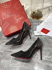 Kitlife Christian Louboutin Follies Strass Pumps - Irridescent suede calf, net and strass - 2