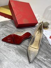 Kitlife Christian Louboutin Follies Strass Pumps Silver Irridescent suede calf, net and strass - 4