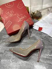 	 Kitlife Christian Louboutin Follies Strass Pumps Purple Irridescent suede calf, net and strass - 4