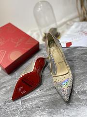 	 Kitlife Christian Louboutin Follies Strass Pumps Purple Irridescent suede calf, net and strass - 3
