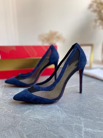 Kitlife CHRISTIAN LOUBOUTIN Galaviti suede and mesh pumps 100mm