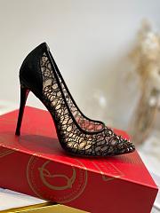  Kitlife Christian Louboutin Kate Black Lace Spiked Pumps - 3