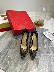  Kitlife Christian Louboutin Kate Black Lace Spiked Pumps - 4