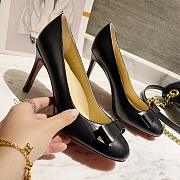 	 Kitlife Christian Louboutin Louboutin 85mm pumps black leather with bows  - 1
