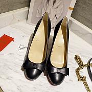 	 Kitlife Christian Louboutin Louboutin 85mm pumps black leather with bows  - 5