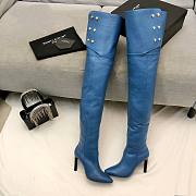 Kitlife YSL BOOTS IN SMOOTH LEATHER IN BLACK, WHITE, BLUE, VELVET BLACK - 4
