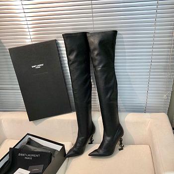 KITLIFE YSL OPYUM BOOTIES IN LEATHER WITH BLACK HEEL