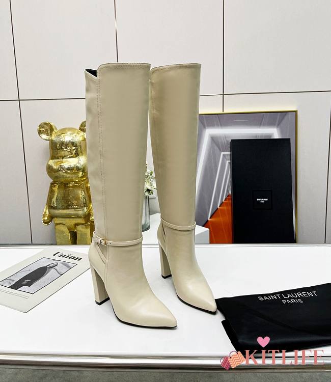 KTILIFE YSL ELLE BOOTS WITH A COVERED HEEL IN BLACK, WHITE - 1