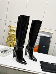 	 KTILIFE YSL ELLE BOOTS PATENT LEATHER WITH A COVERED HEEL IN BLACK, WHITE - 2