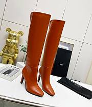 KTILIFE YSL KNEE-HIGH SMOOTH LEATHER BOOTS IN BLACK,WHITE,RED,BROWN - 1