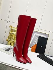 KTILIFE YSL KNEE-HIGH SMOOTH LEATHER BOOTS IN BLACK,WHITE,RED,BROWN - 2