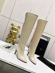 KTILIFE YSL KNEE-HIGH SMOOTH LEATHER BOOTS IN BLACK,WHITE,RED,BROWN - 3