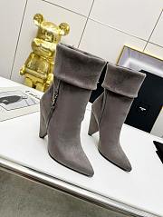 KITLIFE YSL NIKI BOOTIES IN SUEDE AND SILVER-TONE MONOGRAM - 3
