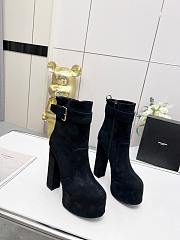 KITLIFE YSL CHERRY BUCKLE PLATFORM BOOTIES IN SUEDE (BLACK,BROWN,BURGUNDY) - 2