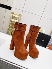 KITLIFE YSL CHERRY BUCKLE PLATFORM BOOTIES IN SUEDE (BLACK,BROWN,BURGUNDY) - 3
