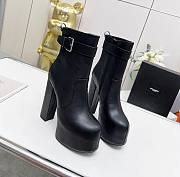 KITLIFE YSL CHERRY BUCKLE PLATFORM BOOTIES IN SMOOTH LEATHER (BLACK, GREY,BURGUNDY) - 1