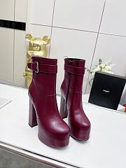 KITLIFE YSL CHERRY BUCKLE PLATFORM BOOTIES IN SMOOTH LEATHER (BLACK, GREY,BURGUNDY) - 3