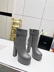 KITLIFE YSL CHERRY BUCKLE PLATFORM BOOTIES IN SMOOTH LEATHER (BLACK, GREY,BURGUNDY) - 2