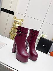KITLIFE YSL CHERRY BUCKLE PLATFORM BOOTIES IN SMOOTH LEATHER 2 (BLACK, GREY,BURGUNDY) - 3