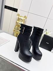 KITLIFE YSL CHERRY BUCKLE PLATFORM BOOTIES IN SMOOTH LEATHER 2 (BLACK, GREY,BURGUNDY) - 2