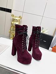 KITLIFE CHERRY LACE-UP PLATFORM BOOTIES IN SUEDE LEATHER - 2