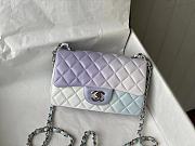 Kitlife Chanel Multi Color Black Pink Silver White Calfskin Morning Shoulder Flap Bag - 20cm - 1