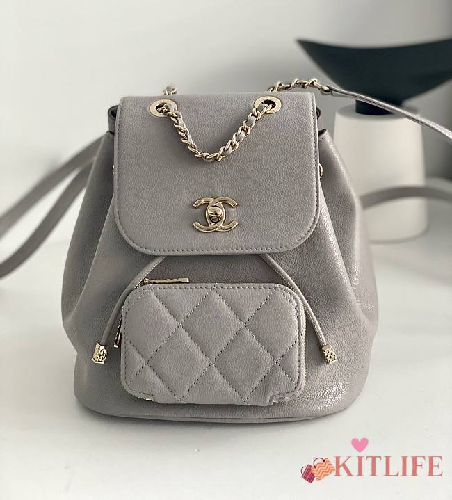 Kitlife Chanel Business Affinity Backpack Grey - 24x20cm  - 1
