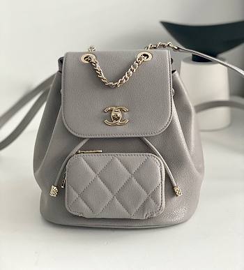 Kitlife Chanel Business Affinity Backpack Grey - 24x20cm 