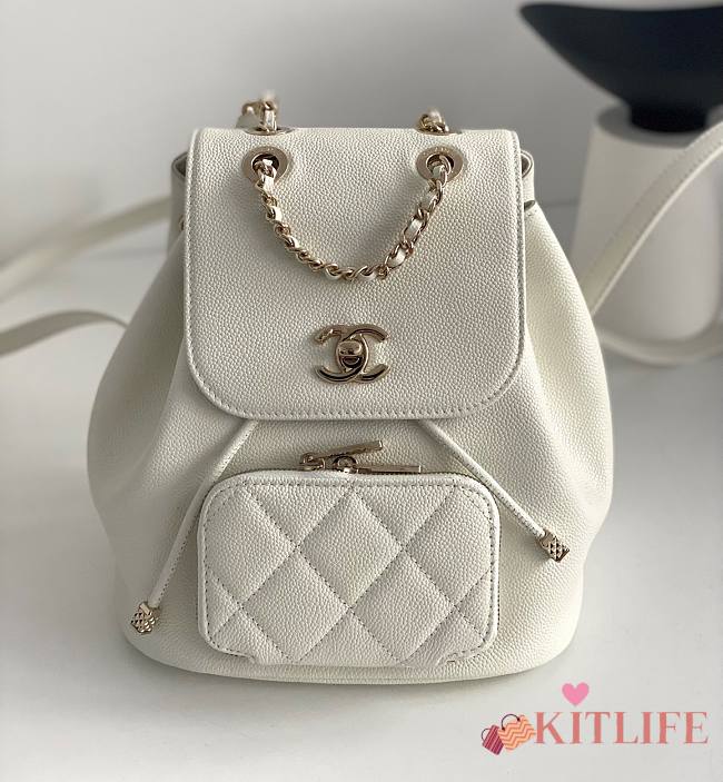 	 Kitlife Chanel Business Affinity Backpack White - 24x20cm - 1